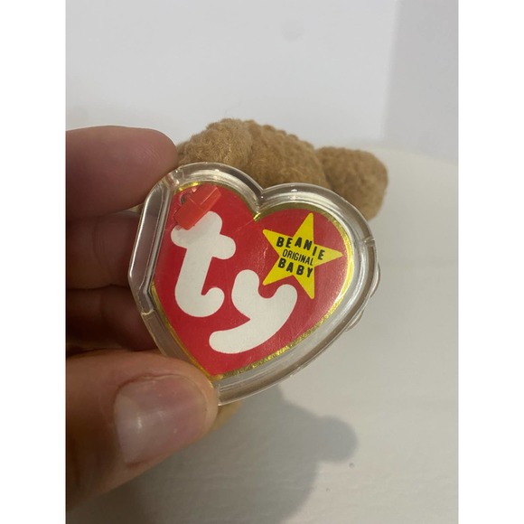 TY Beanie Baby Very Rare Curly the Bear with Tag Errors (1993/1996) & Brown Nose - Picture 4 of 9